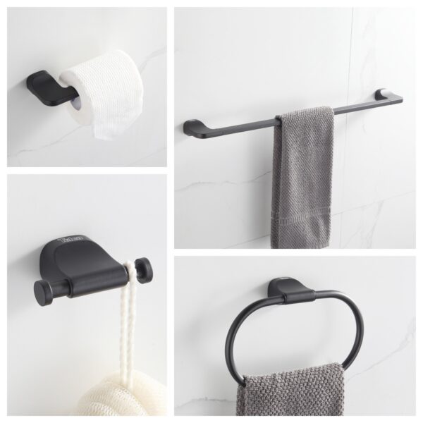 Kit 97900 - Kit de Acessórios Para Banheiro Preto - Imagem 2