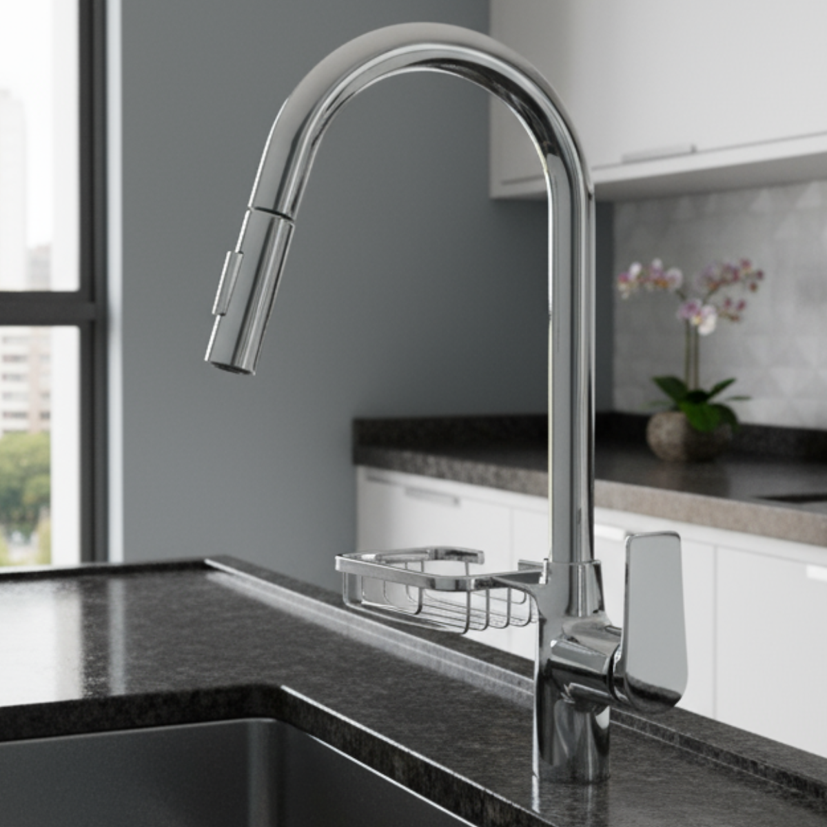 QSC-F6013 - Torneira Extensível com Porta Esponja - Imagem 2