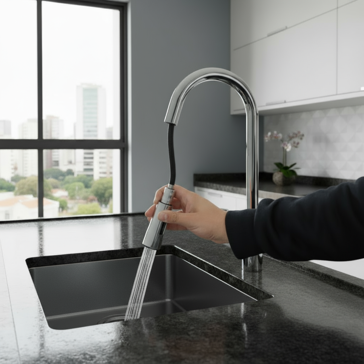 QSC-F6013 - Torneira Extensível com Porta Esponja - Imagem 4