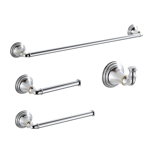 71600 - Acessórios para Banheiro - Cromado com Dourado - Brilhante