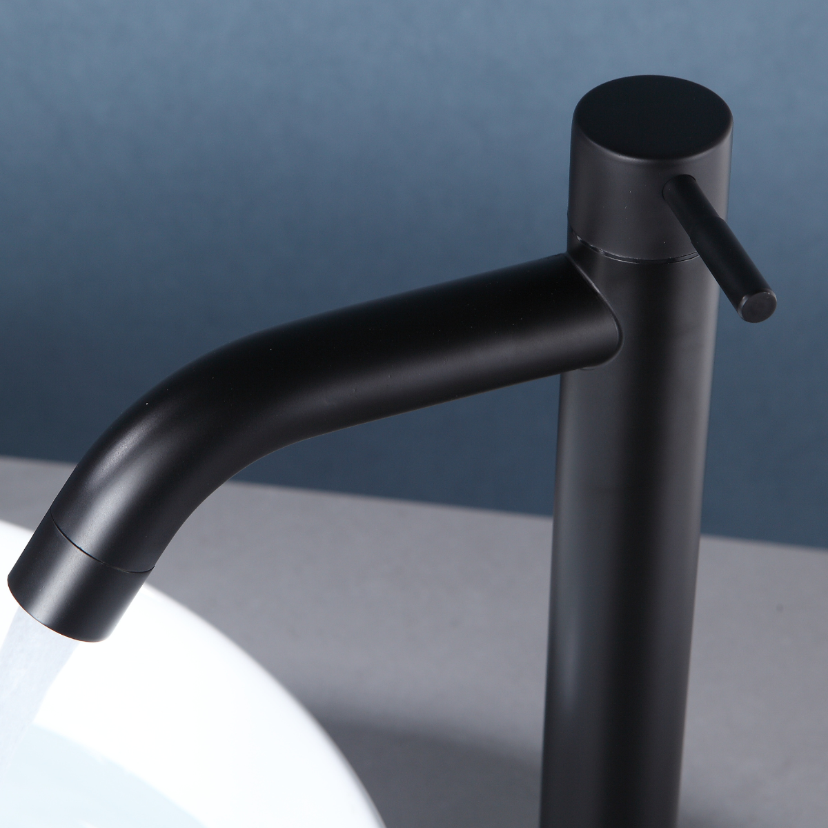 XSMF-8622 - Torneira Bica Alta Preta para Banheiro - Imagem 4