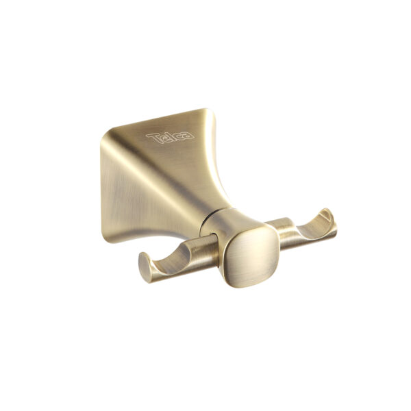 98105B - Cabideiro Duplo para Banheiro Bronze Antigo - 98105B - Cabideiro