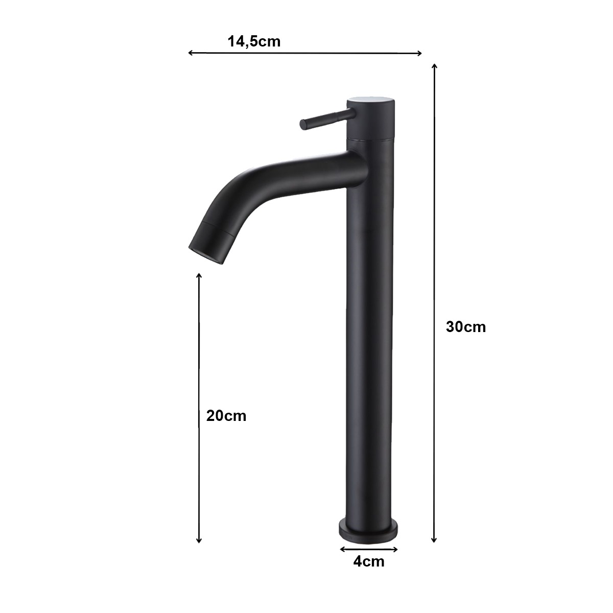 XSMF-8622 - Torneira Bica Alta Preta para Banheiro - Imagem 8