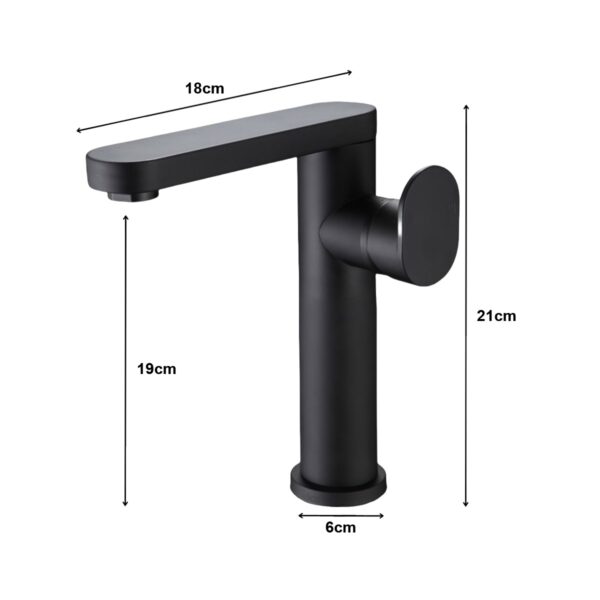 QSM-B9011 - Torneira Alta Misturador Monocomando Preto Fosco - Imagem 7