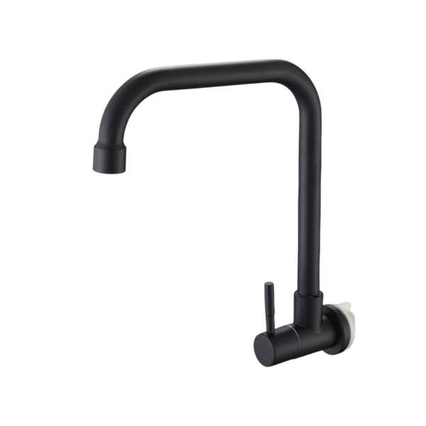Torneira de Água Fria para Cozinha de Parede - Preto Fosco