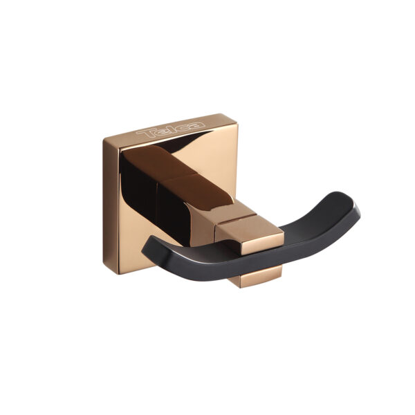 11105 - Cabideiro de Parede Duplo Preto com Rose - 11105 - Cabideiro