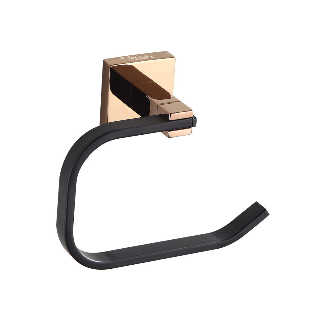 11110 - Porta Papel Higiênico Quadrado Rose com Preto