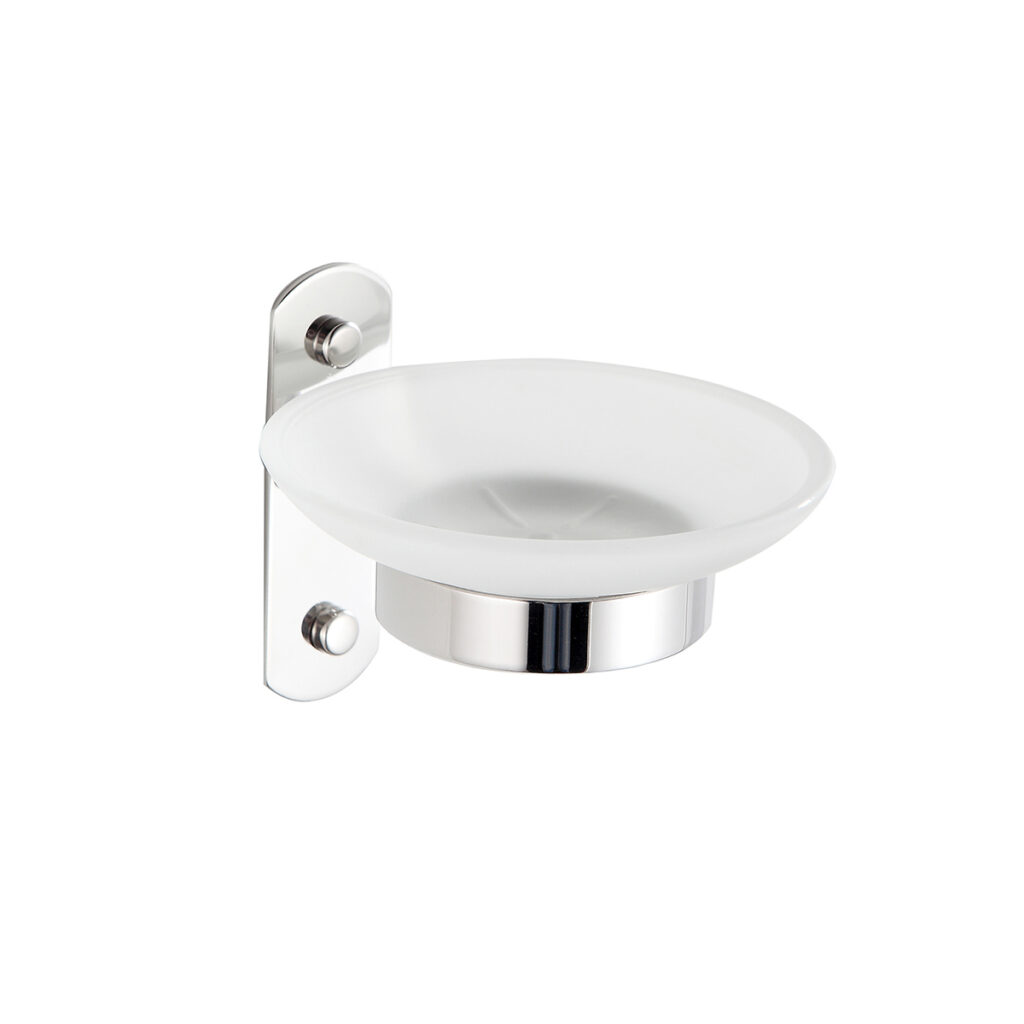 75008 - Saboneteira em Vidro e Aço Inox Polido