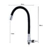XSCF-8633 - Torneira Flexível Cromado com Preto de Parede - Imagem 5