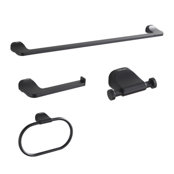 Kit 97900 - Kit de Acessórios Para Banheiro Preto - 97900 - Kit Acessórios para Banheiro