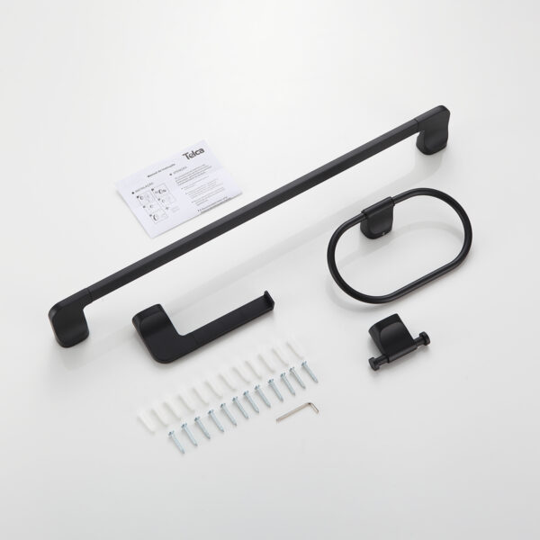 Kit 97900 - Kit de Acessórios Para Banheiro Preto - Imagem 6