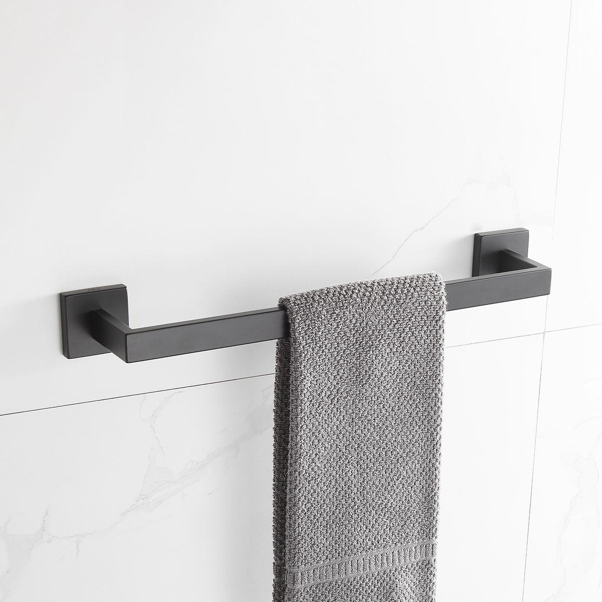 Toalheiro Porta Toalha De Banho 45,8cm Inox Preto - Imagem 2