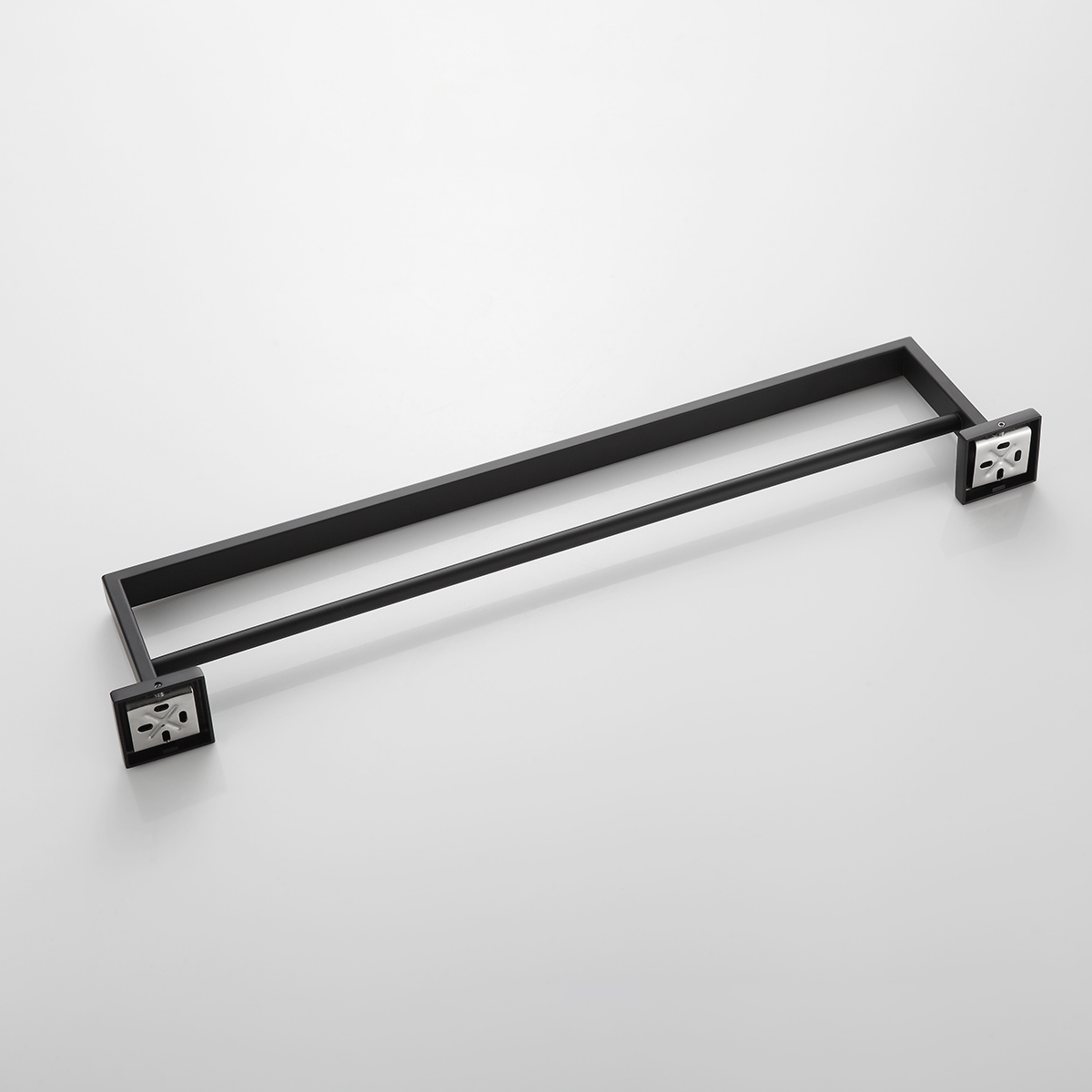 Toalheiro Duplo 61cm Porta Toalhas Preto Aço Inox - Imagem 7