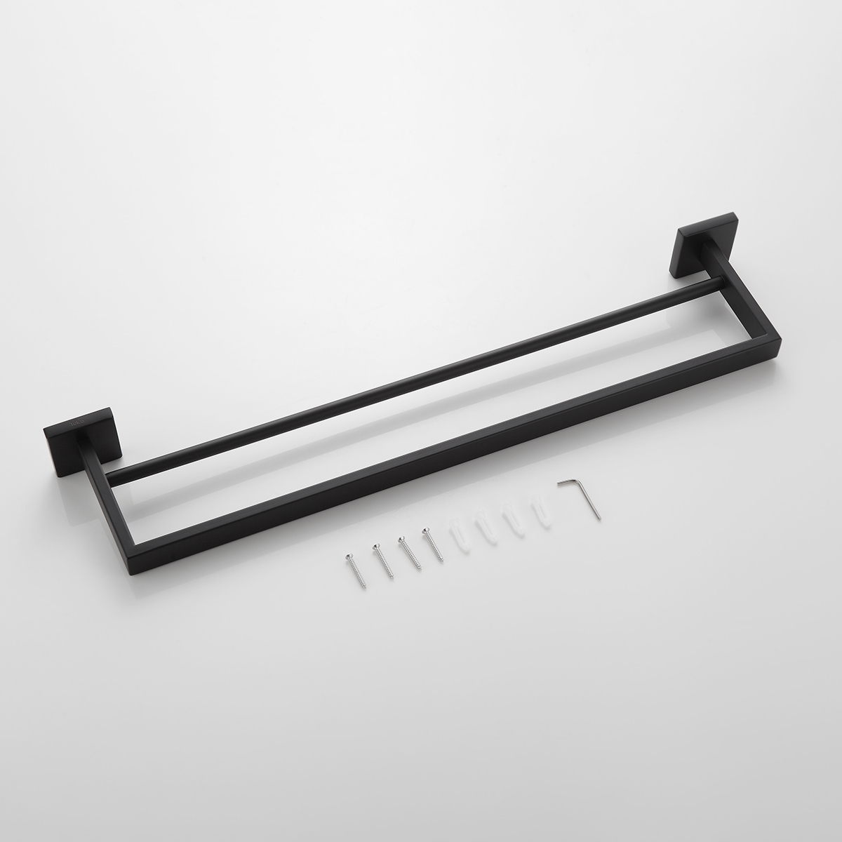 Toalheiro Duplo 61cm Porta Toalhas Preto Aço Inox - Imagem 8