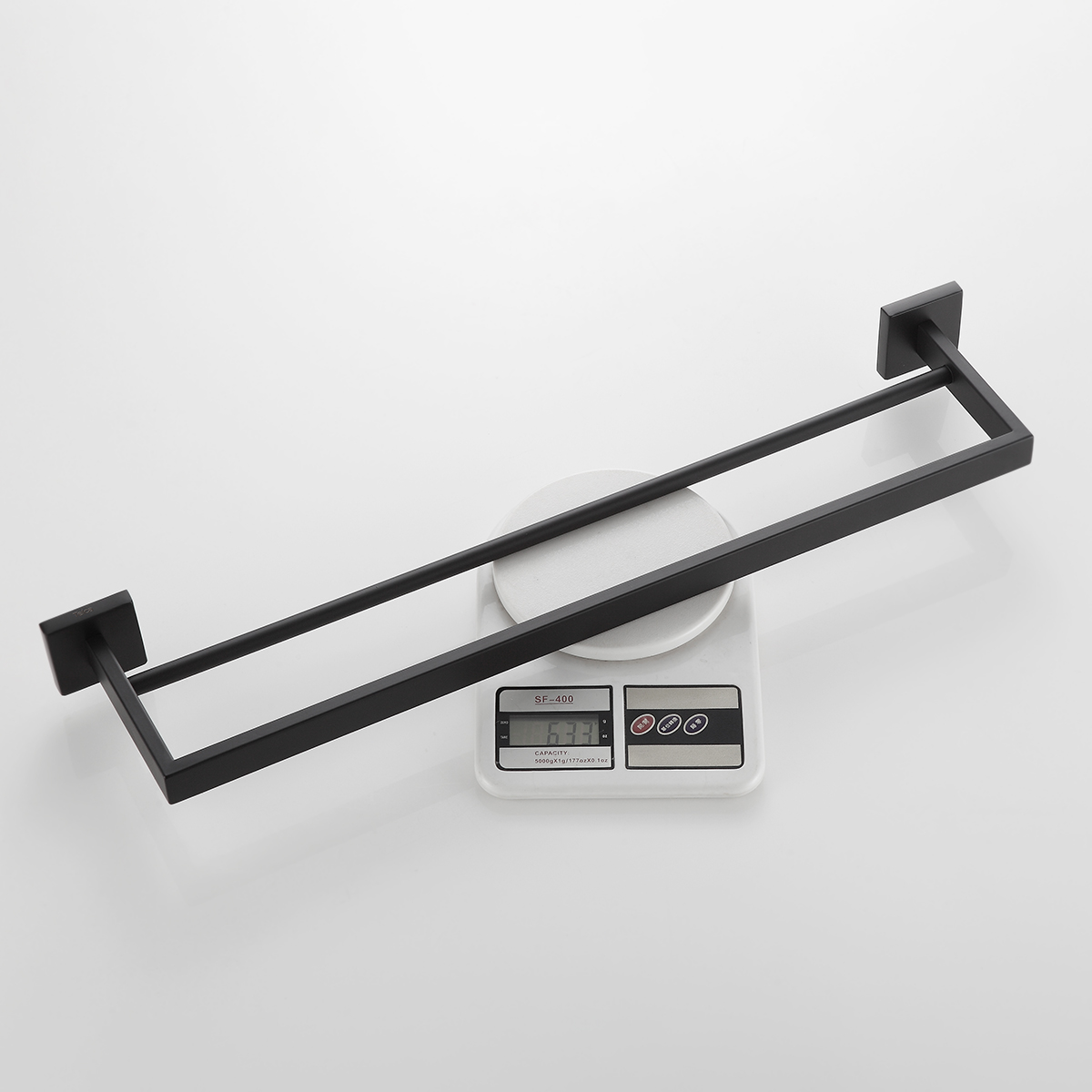 Toalheiro Duplo 61cm Porta Toalhas Preto Aço Inox - Imagem 9