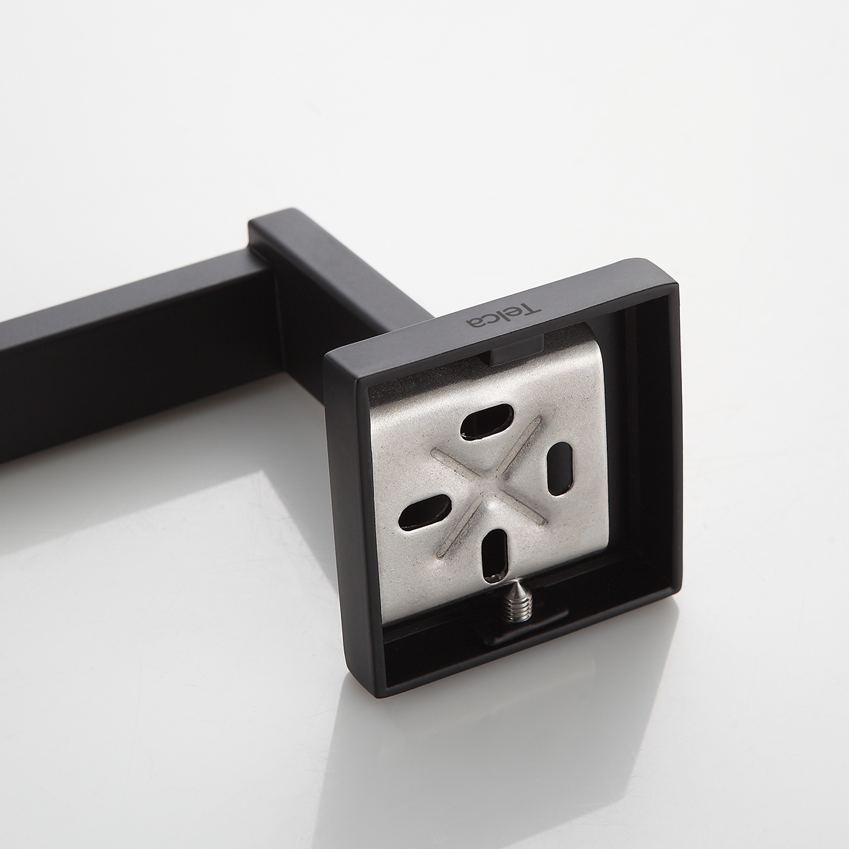 Toalheiro De Rosto Porta Toalha De Mão Bastão Preto 26cm - Imagem 7