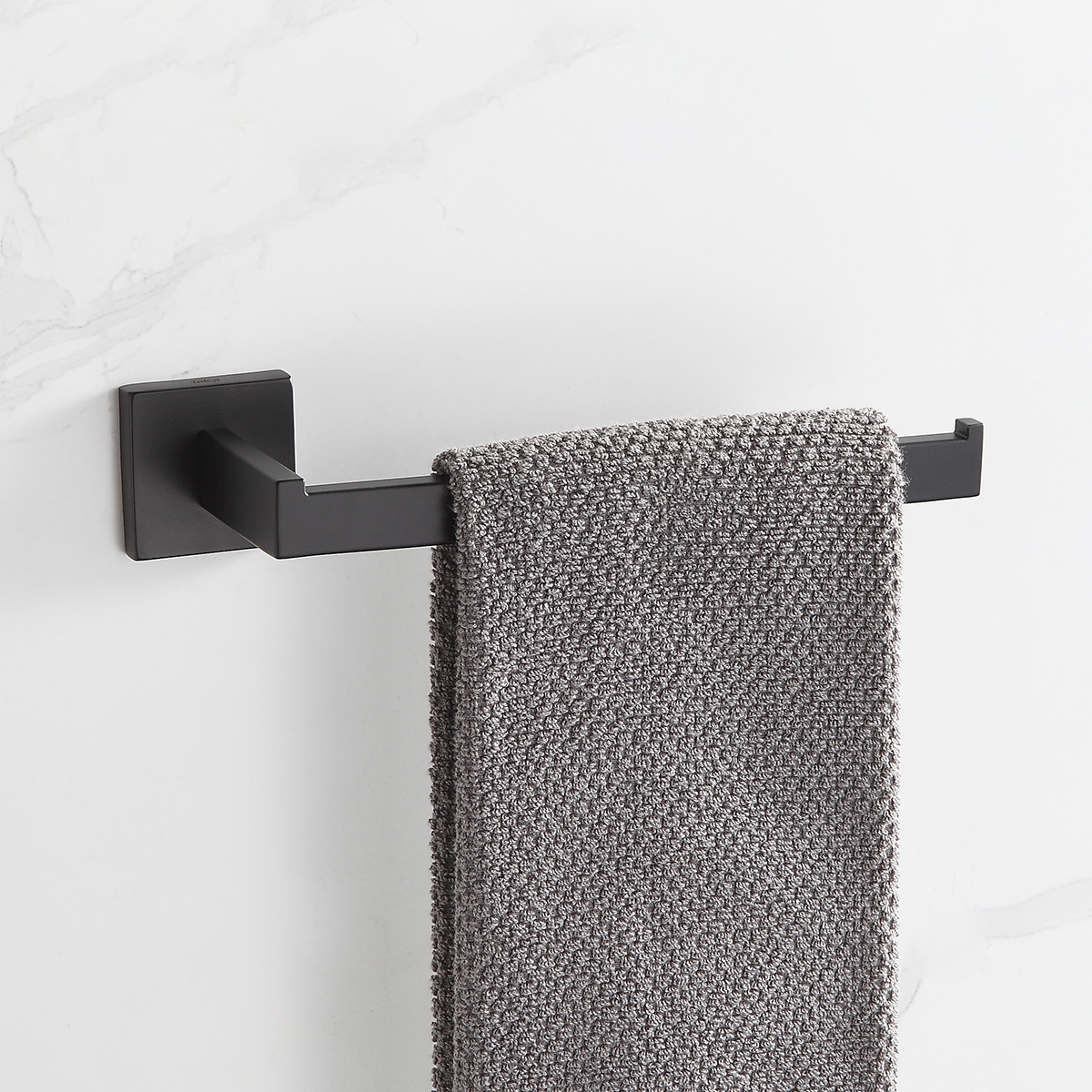 Toalheiro De Rosto Porta Toalha De Mão Bastão Preto 26cm - Imagem 2