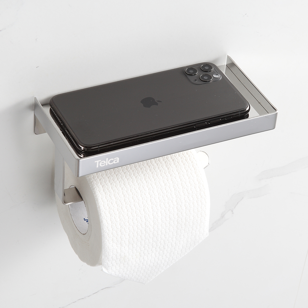 Papeleira Com Suporte Para Celular Em Aço Inox - Imagem 5