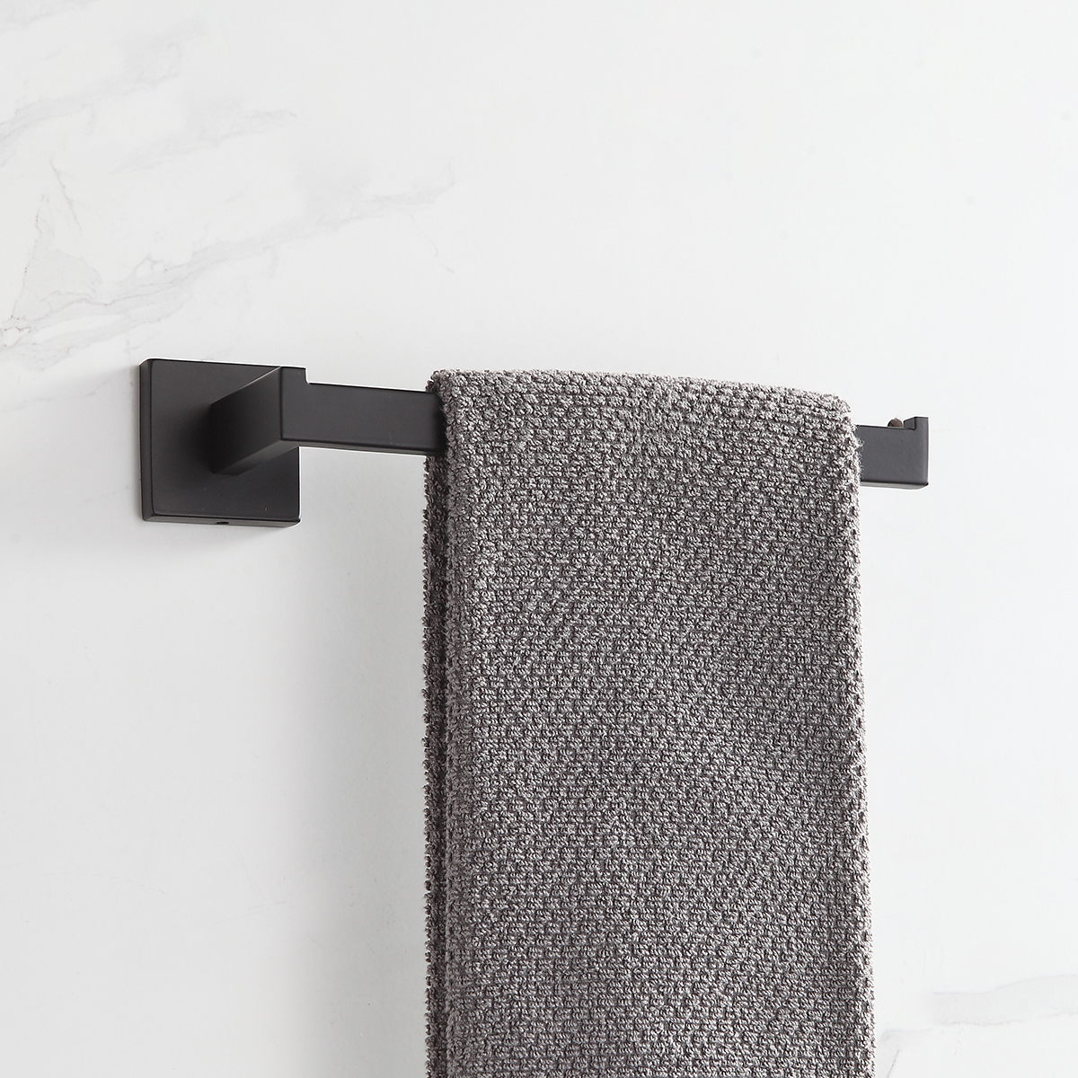 Toalheiro De Rosto Porta Toalha De Mão Bastão Preto 26cm - Imagem 3