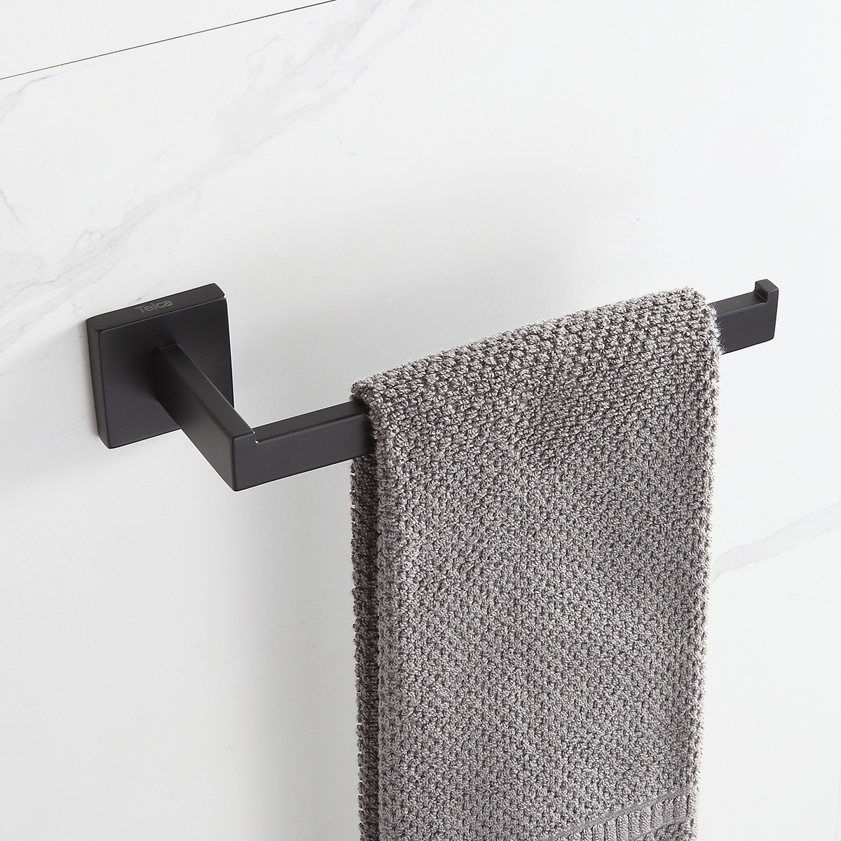 Toalheiro De Rosto Porta Toalha De Mão Bastão Preto 26cm - Imagem 4