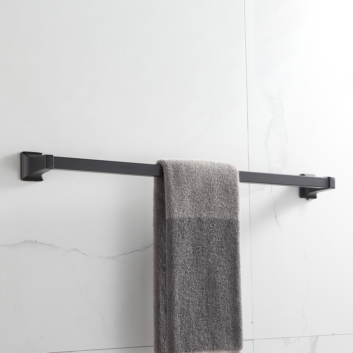 Toalheiro De Banho Parede Banheiro Preto Fosco 45cm - Imagem 4