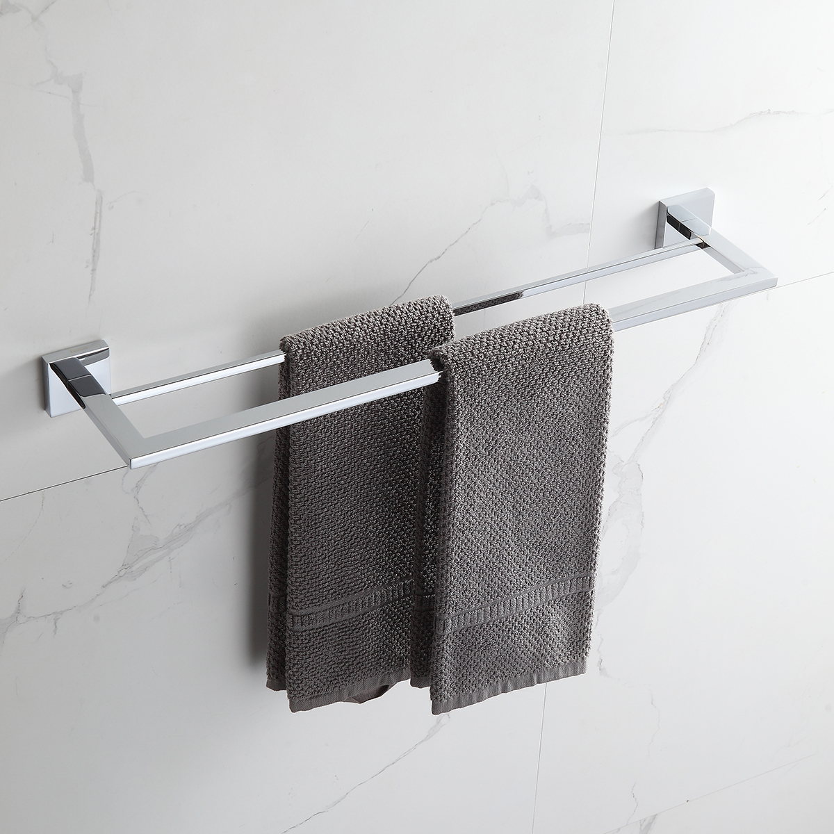 Toalheiro Duplo De Banho Aço Inox Cromado Brilhante - Imagem 4