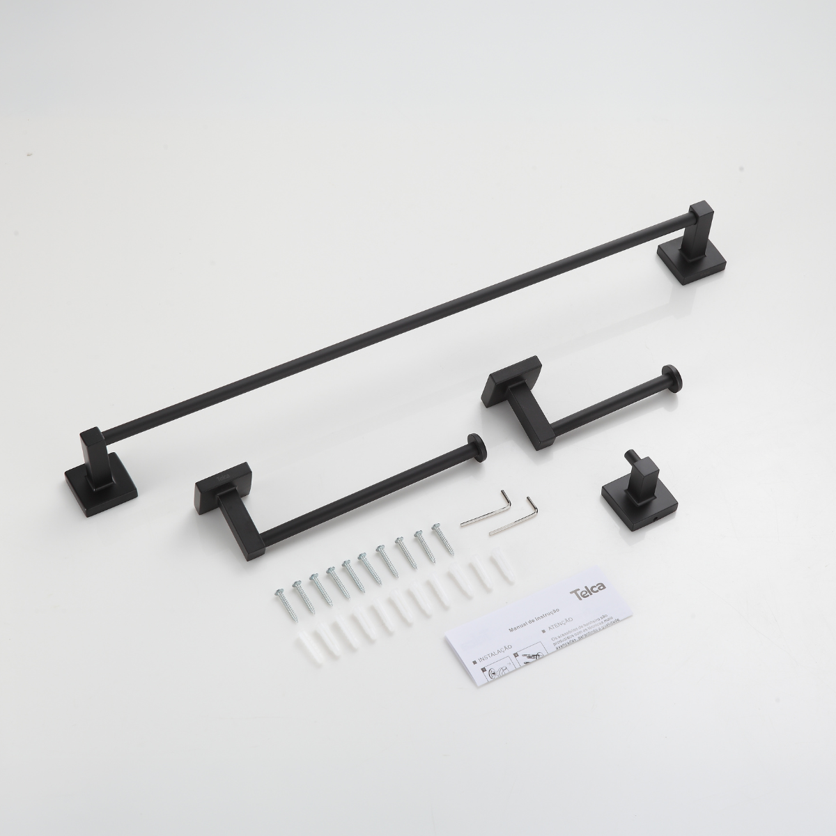97600P Kit de Acessórios para Banheiro 4 Peças Preto Fosco – Telca - Imagem 10