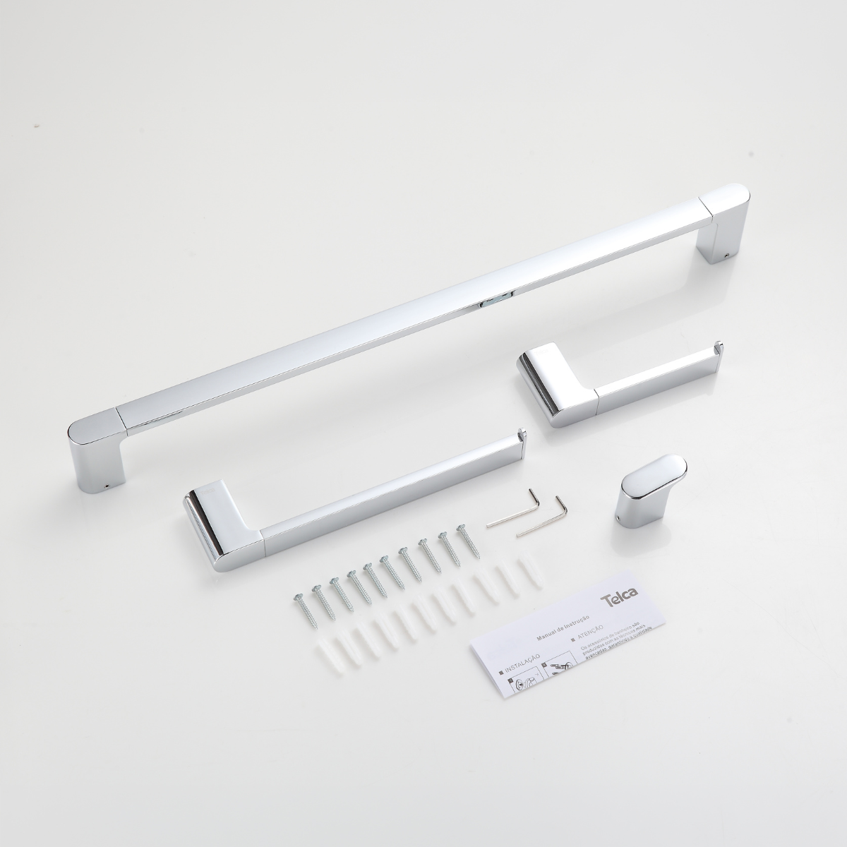 99100C Kit de Acessórios Para Banheiro 4 Peças Cromado Brilhante – Telca - Imagem 10