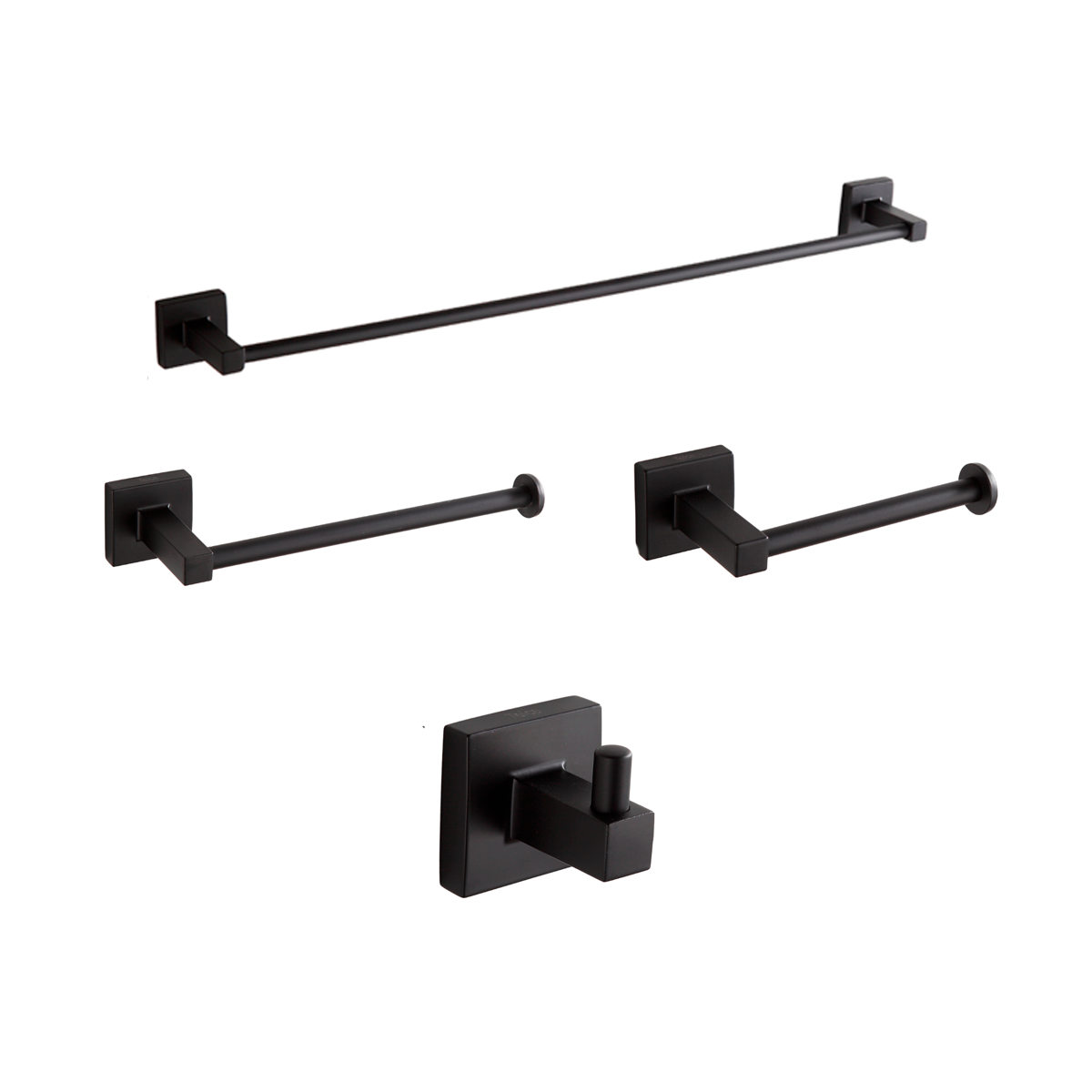 97600P Kit de Acessórios para Banheiro 4 Peças Preto Fosco – Telca
